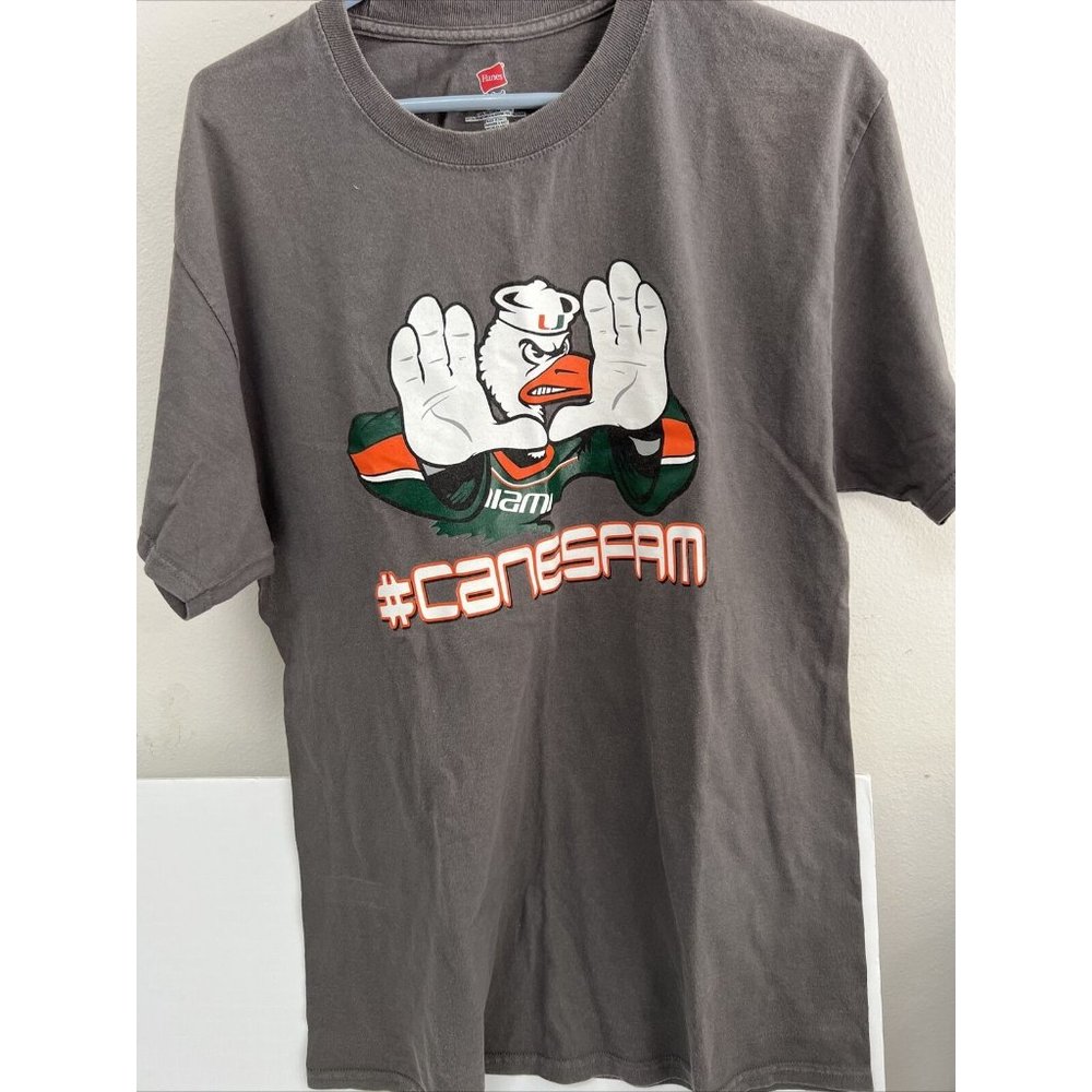University of Miami Hurricanes Canes #Canesfan Hanes T-shirt SZ LG